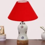 Multicolor Table Lamp | Artistic Mosaic Glass with Sturdy Wood Base | Decorative Ambient Light for Home D�cor | Perfect Blend of Modern & Traditional Style – Model DG253