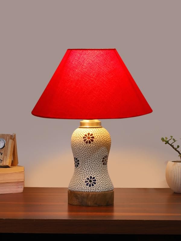 Multicolor Table Lamp | Artistic Mosaic Glass with Sturdy Wood Base | Decorative Ambient Light for Home D�cor | Perfect Blend of Modern & Traditional Style - Model DG253