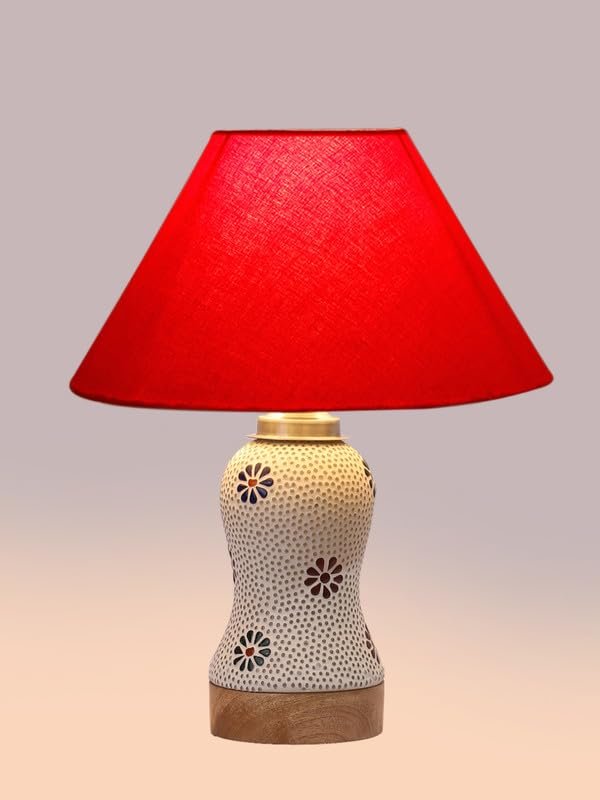 Multicolor Table Lamp | Artistic Mosaic Glass with Sturdy Wood Base | Decorative Ambient Light for Home D�cor | Perfect Blend of Modern & Traditional Style - Model DG253