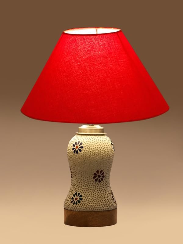Multicolor Table Lamp | Artistic Mosaic Glass with Sturdy Wood Base | Decorative Ambient Light for Home D�cor | Perfect Blend of Modern & Traditional Style - Model DG253