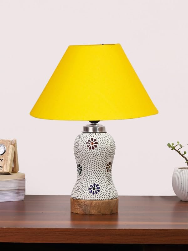Multicolor Table Lamp | Artistic Mosaic Glass with Sturdy Wood Base | Decorative Ambient Light for Home D�cor | Perfect Blend of Modern & Traditional Style - Model DG255