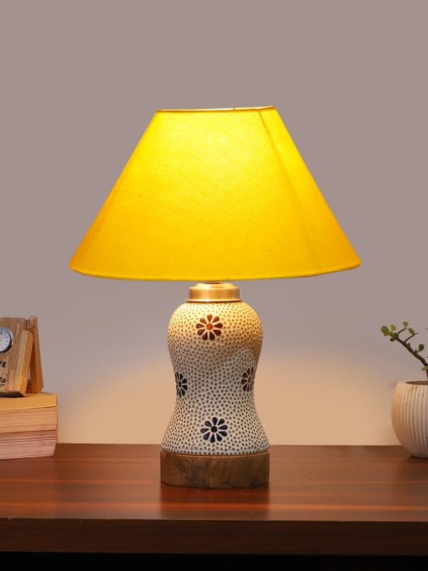 Multicolor Table Lamp | Artistic Mosaic Glass with Sturdy Wood Base | Decorative Ambient Light for Home D�cor | Perfect Blend of Modern & Traditional Style - Model DG255