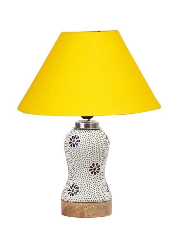 Multicolor Table Lamp | Artistic Mosaic Glass with Sturdy Wood Base | Decorative Ambient Light for Home D�cor | Perfect Blend of Modern & Traditional Style - Model DG255