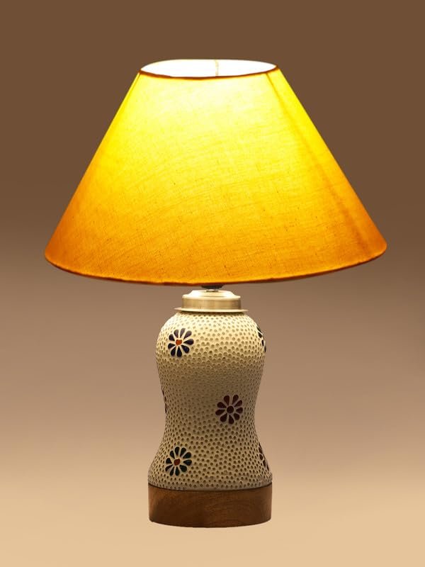 Multicolor Table Lamp | Artistic Mosaic Glass with Sturdy Wood Base | Decorative Ambient Light for Home D�cor | Perfect Blend of Modern & Traditional Style - Model DG255