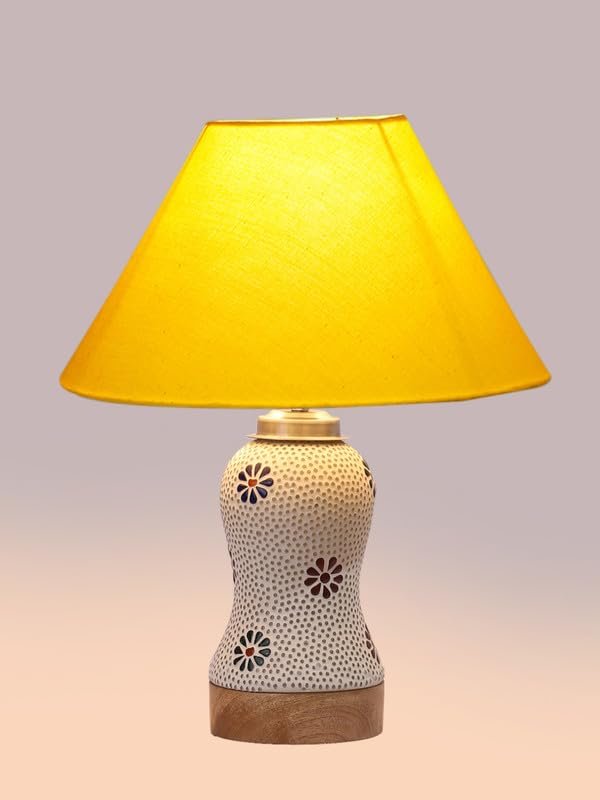 Multicolor Table Lamp | Artistic Mosaic Glass with Sturdy Wood Base | Decorative Ambient Light for Home D�cor | Perfect Blend of Modern & Traditional Style - Model DG255