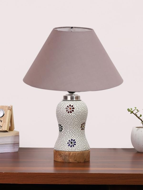 Multicolor Table Lamp | Artistic Mosaic Glass with Sturdy Wood Base | Decorative Ambient Light for Home D�cor | Perfect Blend of Modern & Traditional Style - Model DG256