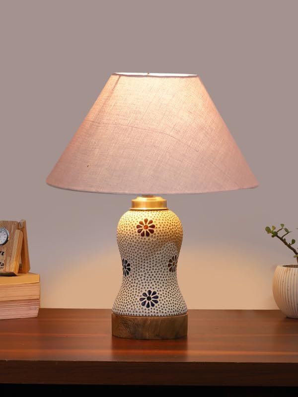 Multicolor Table Lamp | Artistic Mosaic Glass with Sturdy Wood Base | Decorative Ambient Light for Home D�cor | Perfect Blend of Modern & Traditional Style - Model DG256