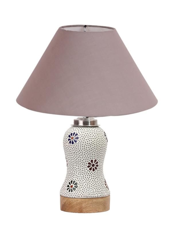 Multicolor Table Lamp | Artistic Mosaic Glass with Sturdy Wood Base | Decorative Ambient Light for Home D�cor | Perfect Blend of Modern & Traditional Style - Model DG256