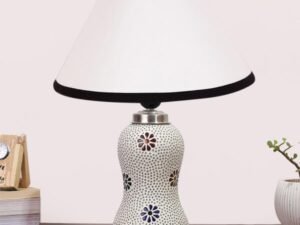 Multicolor Table Lamp | Artistic Mosaic Glass with Sturdy Wood Base | Decorative Ambient Light for Home D�cor | Perfect Blend of Modern & Traditional Style – Model DG257