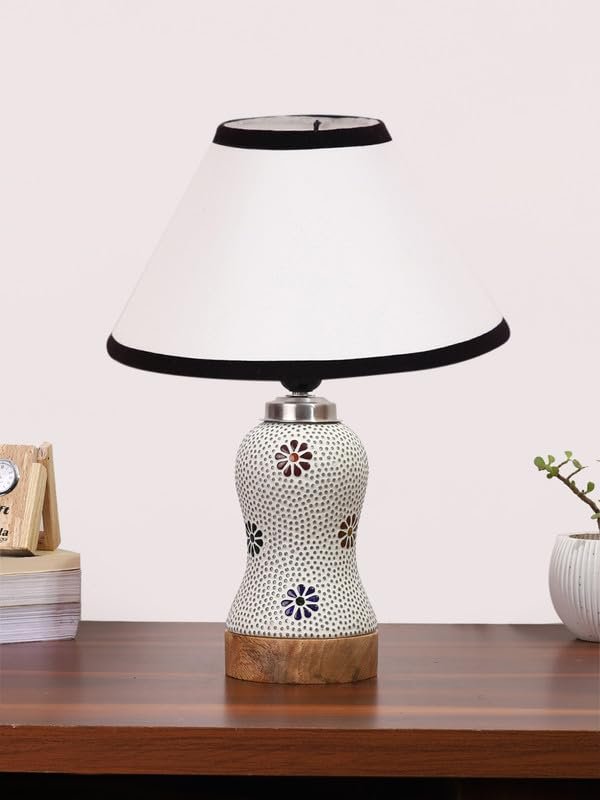Multicolor Table Lamp | Artistic Mosaic Glass with Sturdy Wood Base | Decorative Ambient Light for Home D�cor | Perfect Blend of Modern & Traditional Style – Model DG257