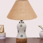 Multicolor Table Lamp | Artistic Mosaic Glass with Sturdy Wood Base | Decorative Ambient Light for Home D�cor | Perfect Blend of Modern & Traditional Style – Model DG258