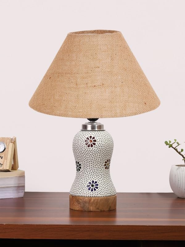 Multicolor Table Lamp | Artistic Mosaic Glass with Sturdy Wood Base | Decorative Ambient Light for Home D�cor | Perfect Blend of Modern & Traditional Style - Model DG258