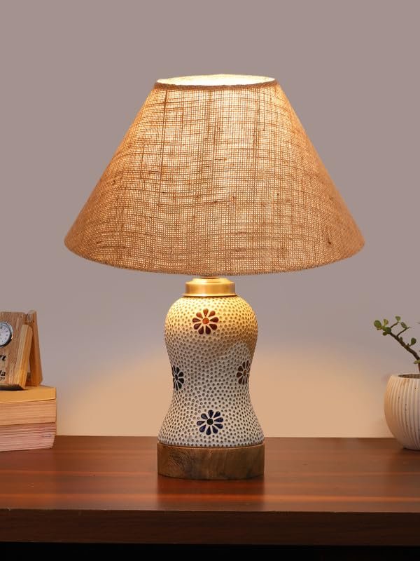 Multicolor Table Lamp | Artistic Mosaic Glass with Sturdy Wood Base | Decorative Ambient Light for Home D�cor | Perfect Blend of Modern & Traditional Style - Model DG258