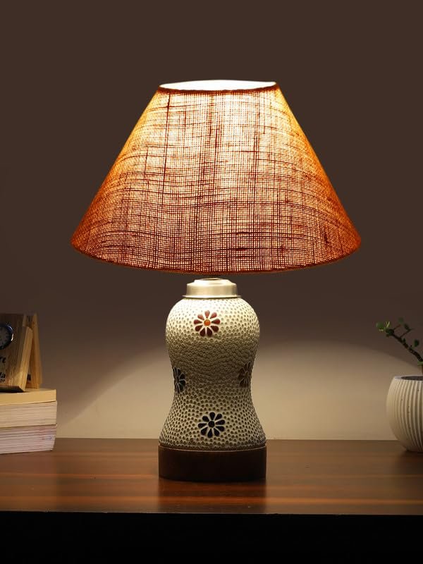 Multicolor Table Lamp | Artistic Mosaic Glass with Sturdy Wood Base | Decorative Ambient Light for Home D�cor | Perfect Blend of Modern & Traditional Style - Model DG258