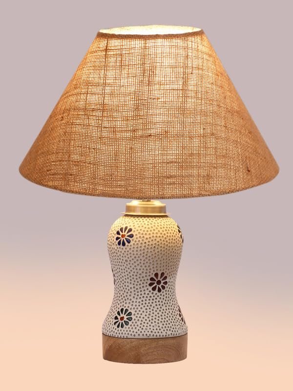 Multicolor Table Lamp | Artistic Mosaic Glass with Sturdy Wood Base | Decorative Ambient Light for Home D�cor | Perfect Blend of Modern & Traditional Style - Model DG258