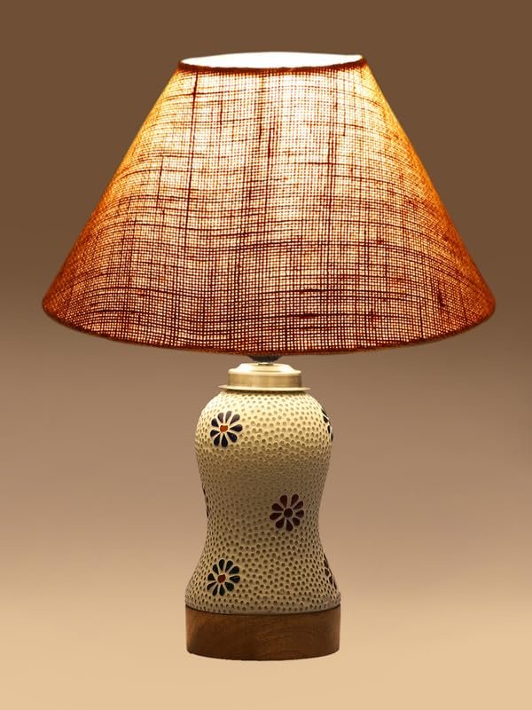 Multicolor Table Lamp | Artistic Mosaic Glass with Sturdy Wood Base | Decorative Ambient Light for Home D�cor | Perfect Blend of Modern & Traditional Style - Model DG258
