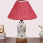 Multicolor Table Lamp | Artistic Mosaic Glass with Sturdy Wood Base | Decorative Ambient Light for Home D�cor | Perfect Blend of Modern & Traditional Style – Model DG259