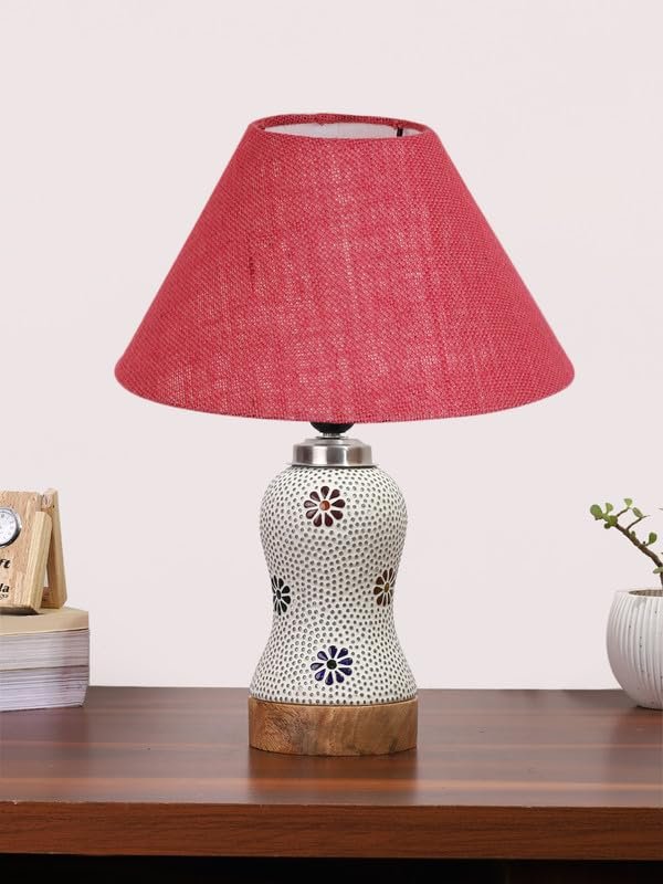 Multicolor Table Lamp | Artistic Mosaic Glass with Sturdy Wood Base | Decorative Ambient Light for Home D�cor | Perfect Blend of Modern & Traditional Style - Model DG259