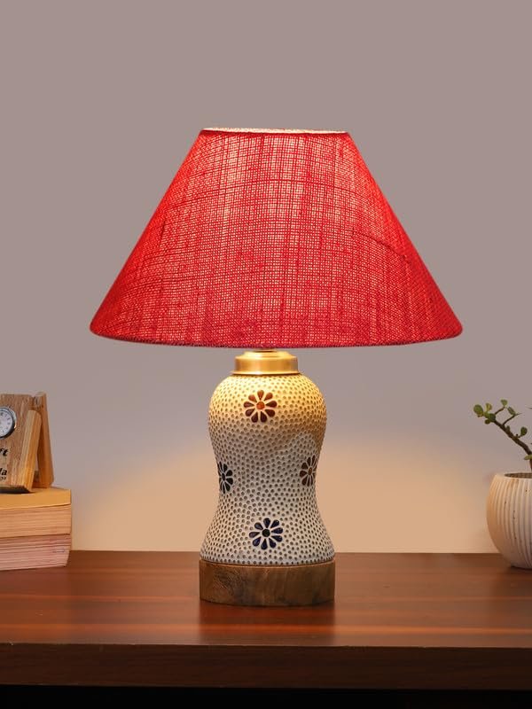 Multicolor Table Lamp | Artistic Mosaic Glass with Sturdy Wood Base | Decorative Ambient Light for Home D�cor | Perfect Blend of Modern & Traditional Style - Model DG259