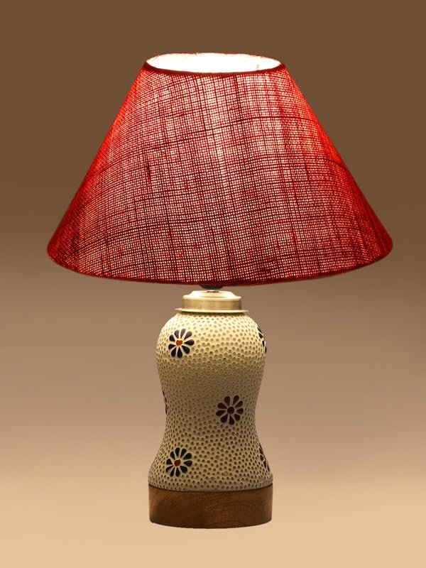 Multicolor Table Lamp | Artistic Mosaic Glass with Sturdy Wood Base | Decorative Ambient Light for Home D�cor | Perfect Blend of Modern & Traditional Style - Model DG259