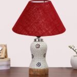 Multicolor Table Lamp | Artistic Mosaic Glass with Sturdy Wood Base | Decorative Ambient Light for Home D�cor | Perfect Blend of Modern & Traditional Style – Model DG260