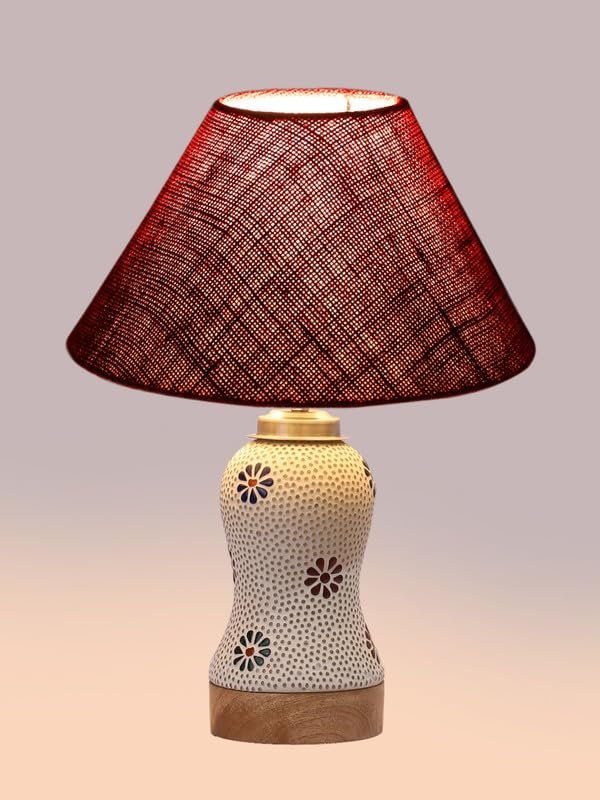 Multicolor Table Lamp | Artistic Mosaic Glass with Sturdy Wood Base | Decorative Ambient Light for Home D�cor | Perfect Blend of Modern & Traditional Style - Model DG260
