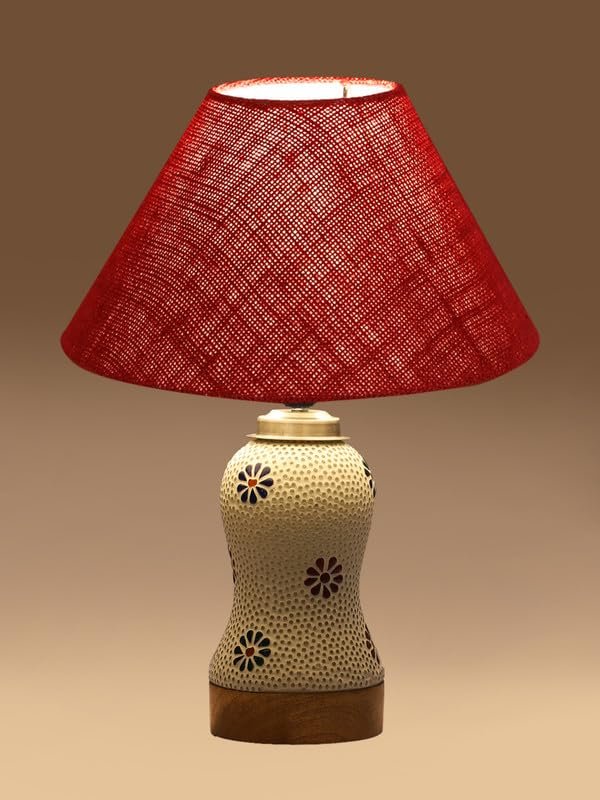 Multicolor Table Lamp | Artistic Mosaic Glass with Sturdy Wood Base | Decorative Ambient Light for Home D�cor | Perfect Blend of Modern & Traditional Style - Model DG260