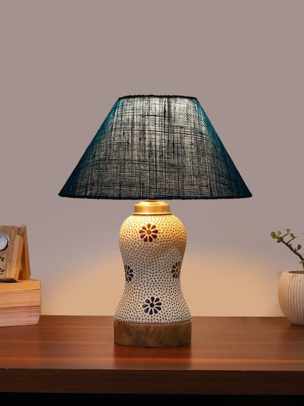 Multicolor Table Lamp | Artistic Mosaic Glass with Sturdy Wood Base | Decorative Ambient Light for Home D�cor | Perfect Blend of Modern & Traditional Style - Model DG261