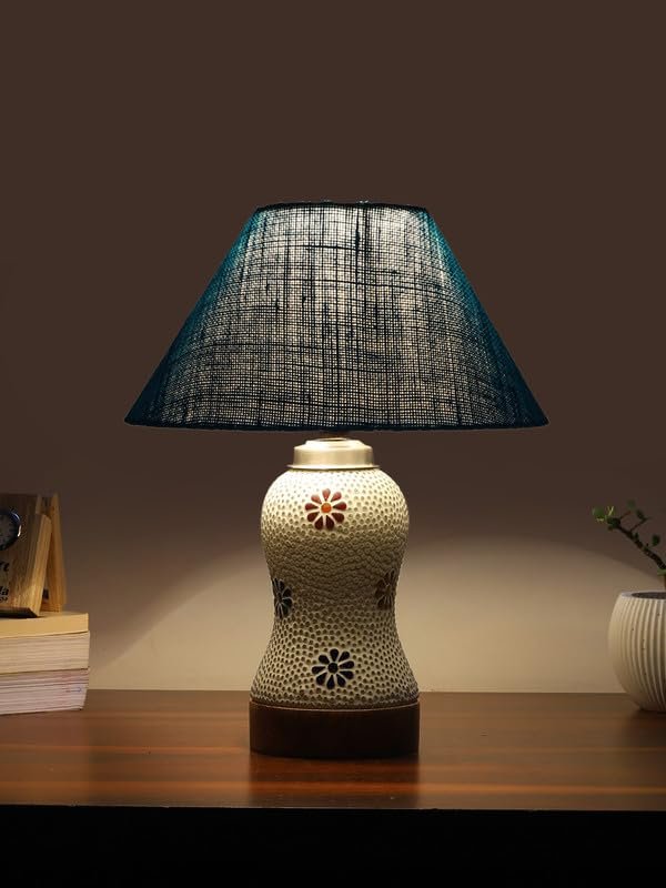 Multicolor Table Lamp | Artistic Mosaic Glass with Sturdy Wood Base | Decorative Ambient Light for Home D�cor | Perfect Blend of Modern & Traditional Style - Model DG261