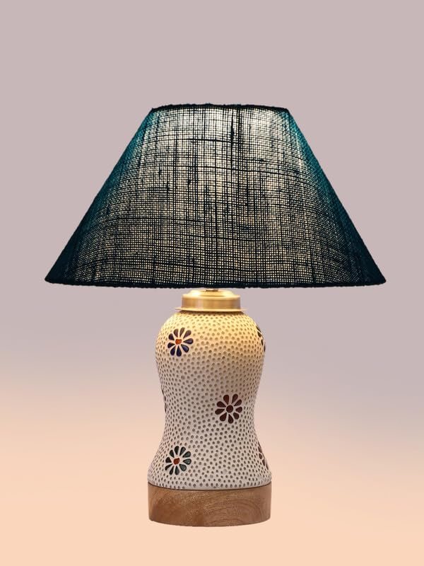 Multicolor Table Lamp | Artistic Mosaic Glass with Sturdy Wood Base | Decorative Ambient Light for Home D�cor | Perfect Blend of Modern & Traditional Style - Model DG261