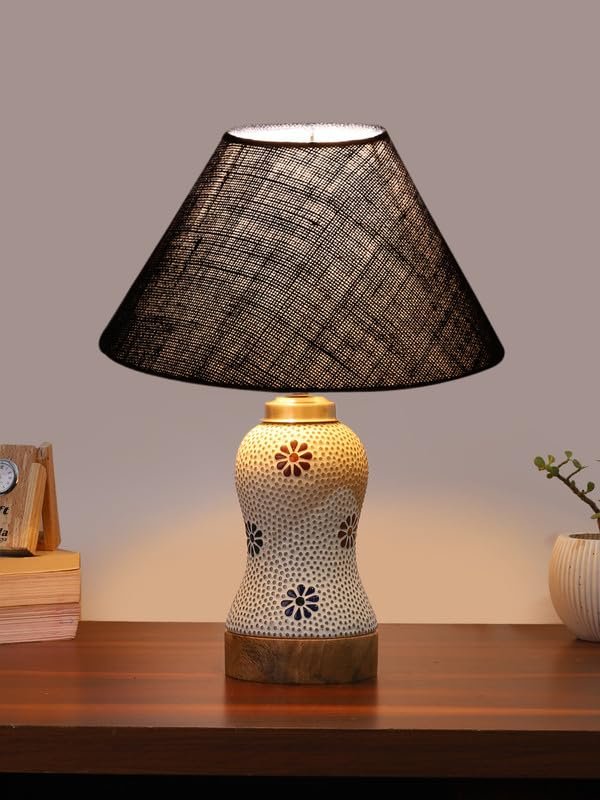 Multicolor Table Lamp | Artistic Mosaic Glass with Sturdy Wood Base | Decorative Ambient Light for Home D�cor | Perfect Blend of Modern & Traditional Style - Model DG262