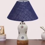 Multicolor Table Lamp | Artistic Mosaic Glass with Sturdy Wood Base | Decorative Ambient Light for Home D�cor | Perfect Blend of Modern & Traditional Style – Model DG262