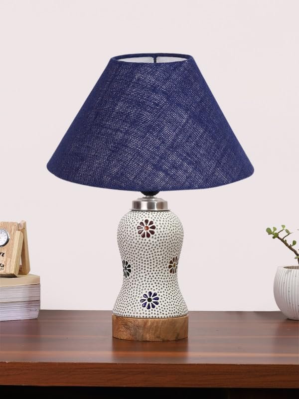 Multicolor Table Lamp | Artistic Mosaic Glass with Sturdy Wood Base | Decorative Ambient Light for Home D�cor | Perfect Blend of Modern & Traditional Style - Model DG262