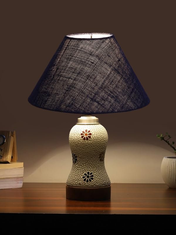 Multicolor Table Lamp | Artistic Mosaic Glass with Sturdy Wood Base | Decorative Ambient Light for Home D�cor | Perfect Blend of Modern & Traditional Style - Model DG262
