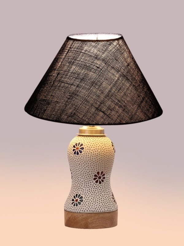 Multicolor Table Lamp | Artistic Mosaic Glass with Sturdy Wood Base | Decorative Ambient Light for Home D�cor | Perfect Blend of Modern & Traditional Style - Model DG262