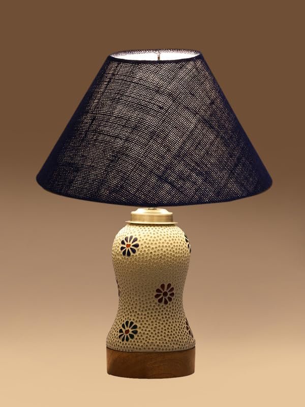 Multicolor Table Lamp | Artistic Mosaic Glass with Sturdy Wood Base | Decorative Ambient Light for Home D�cor | Perfect Blend of Modern & Traditional Style - Model DG262