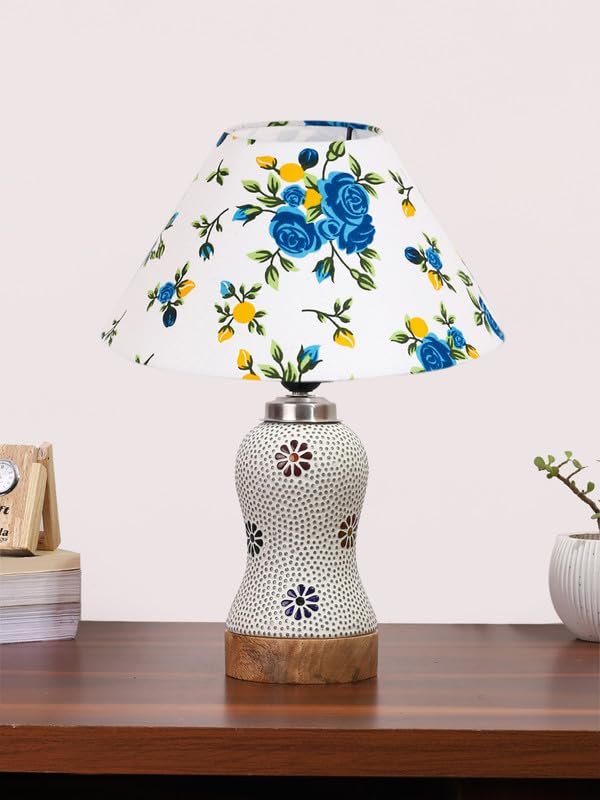 Multicolor Table Lamp | Artistic Mosaic Glass with Sturdy Wood Base | Decorative Ambient Light for Home D�cor | Perfect Blend of Modern & Traditional Style - Model DG263