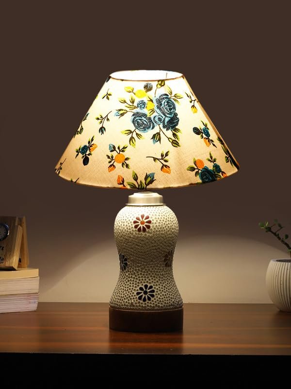 Multicolor Table Lamp | Artistic Mosaic Glass with Sturdy Wood Base | Decorative Ambient Light for Home D�cor | Perfect Blend of Modern & Traditional Style - Model DG263