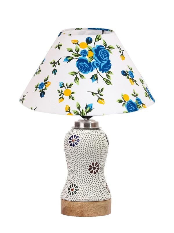 Multicolor Table Lamp | Artistic Mosaic Glass with Sturdy Wood Base | Decorative Ambient Light for Home D�cor | Perfect Blend of Modern & Traditional Style - Model DG263