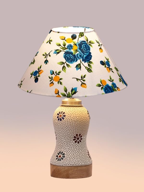 Multicolor Table Lamp | Artistic Mosaic Glass with Sturdy Wood Base | Decorative Ambient Light for Home D�cor | Perfect Blend of Modern & Traditional Style - Model DG263