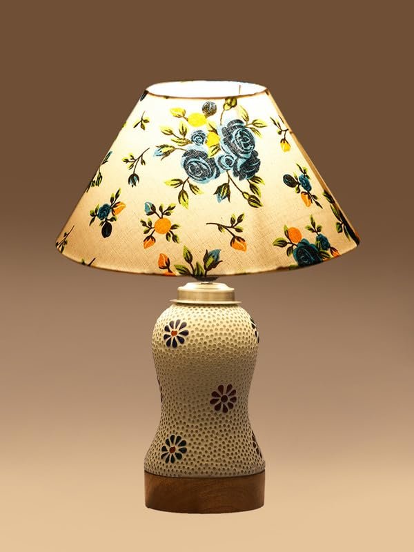Multicolor Table Lamp | Artistic Mosaic Glass with Sturdy Wood Base | Decorative Ambient Light for Home D�cor | Perfect Blend of Modern & Traditional Style - Model DG263