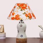 Multicolor Table Lamp | Artistic Mosaic Glass with Sturdy Wood Base | Decorative Ambient Light for Home D�cor | Perfect Blend of Modern & Traditional Style – Model DG264