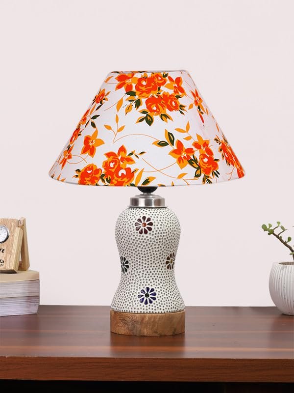 Multicolor Table Lamp | Artistic Mosaic Glass with Sturdy Wood Base | Decorative Ambient Light for Home D�cor | Perfect Blend of Modern & Traditional Style - Model DG264