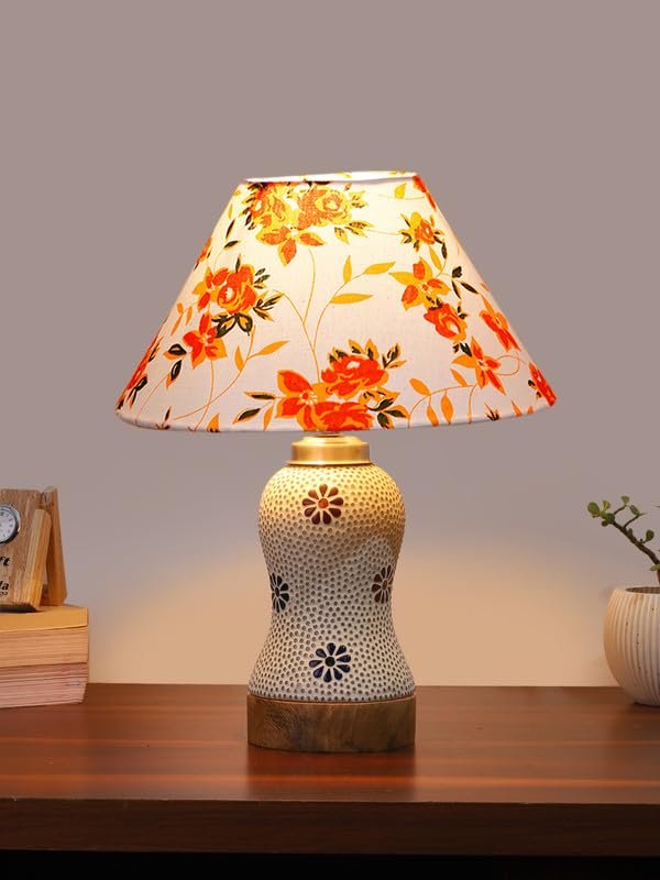 Multicolor Table Lamp | Artistic Mosaic Glass with Sturdy Wood Base | Decorative Ambient Light for Home D�cor | Perfect Blend of Modern & Traditional Style - Model DG264
