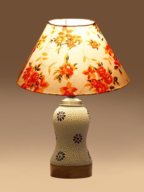 Multicolor Table Lamp | Artistic Mosaic Glass with Sturdy Wood Base | Decorative Ambient Light for Home D�cor | Perfect Blend of Modern & Traditional Style - Model DG264