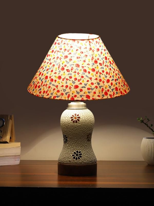 Multicolor Table Lamp | Artistic Mosaic Glass with Sturdy Wood Base | Decorative Ambient Light for Home D�cor | Perfect Blend of Modern & Traditional Style - Model DG265