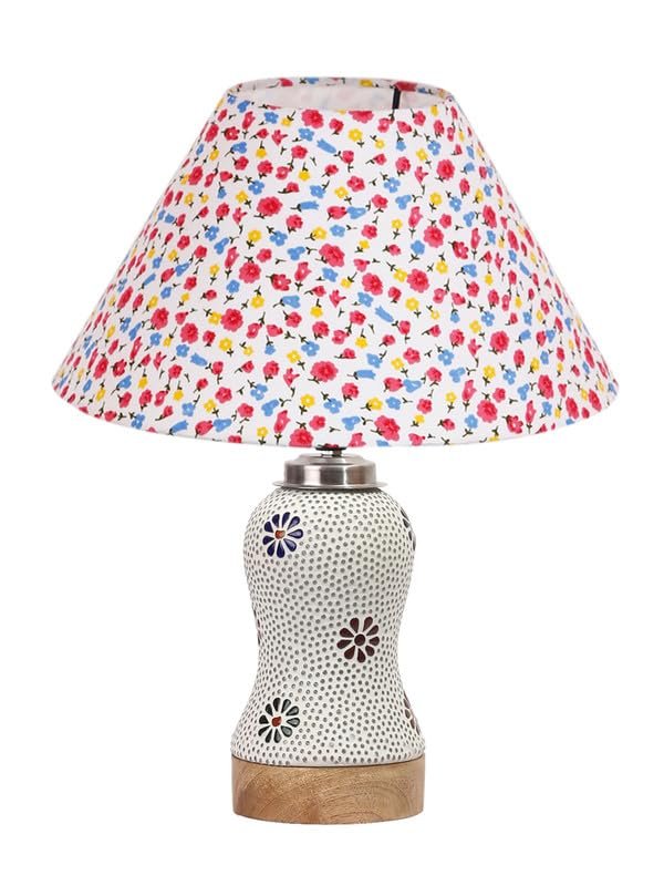 Multicolor Table Lamp | Artistic Mosaic Glass with Sturdy Wood Base | Decorative Ambient Light for Home D�cor | Perfect Blend of Modern & Traditional Style - Model DG265