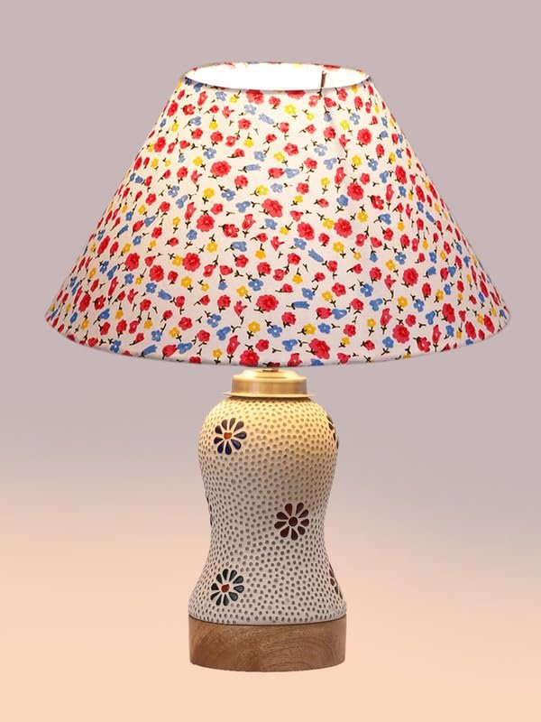 Multicolor Table Lamp | Artistic Mosaic Glass with Sturdy Wood Base | Decorative Ambient Light for Home D�cor | Perfect Blend of Modern & Traditional Style - Model DG265