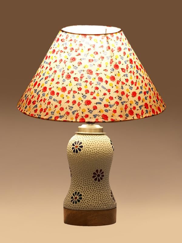 Multicolor Table Lamp | Artistic Mosaic Glass with Sturdy Wood Base | Decorative Ambient Light for Home D�cor | Perfect Blend of Modern & Traditional Style - Model DG265