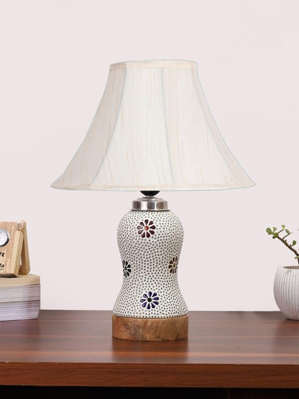 Multicolor Table Lamp | Artistic Mosaic Glass with Sturdy Wood Base | Decorative Ambient Light for Home D�cor | Perfect Blend of Modern & Traditional Style - Model DG266